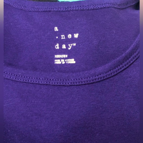 2 Deep Purple/White a new day tank tops tees Excellent Condition - Picture 9 of 9
